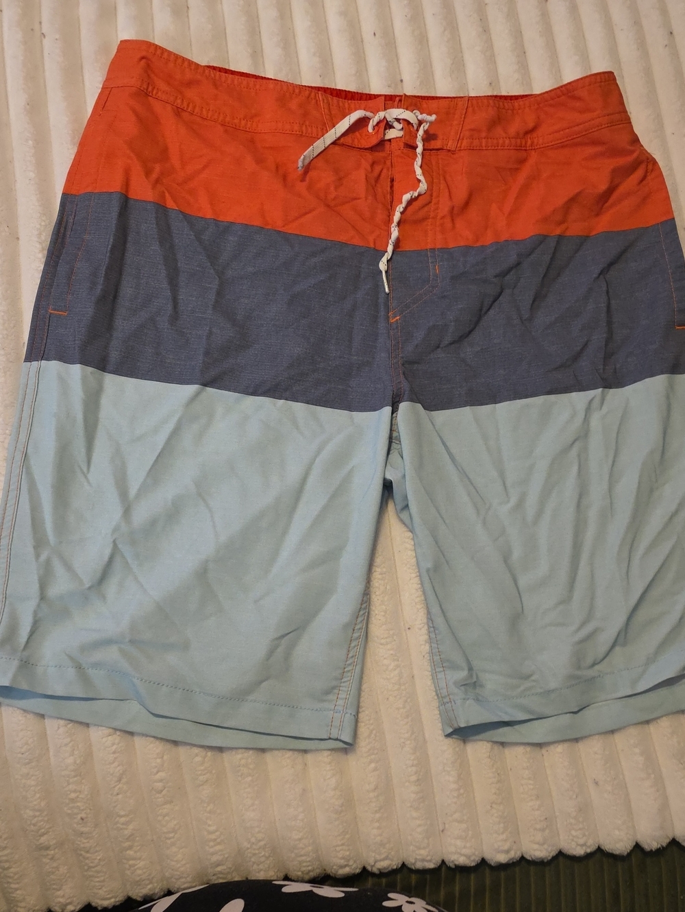Goodfellow & Co Orange, Navy & Light Blue Colorblock Swim Shorts